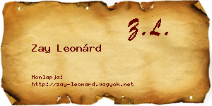 Zay Leonárd névjegykártya